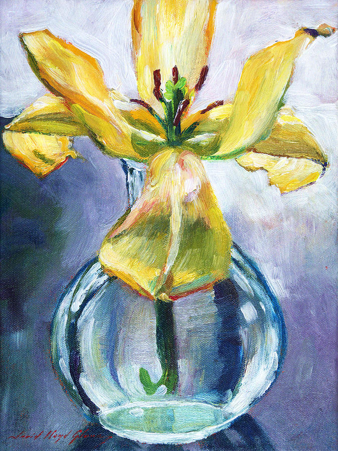 Lily in Glass Painting by David Lloyd Glover