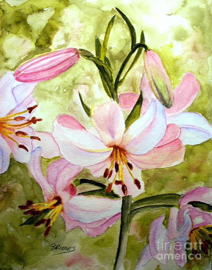 Lily in Pink Painting by Carol Grimes