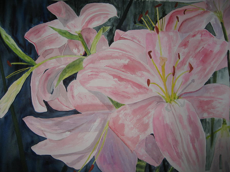 Lily In Watercolour Painting by Fabiene Mader | Fine Art America