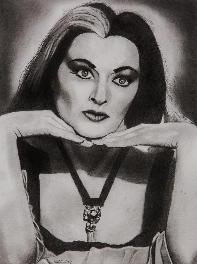 Lily Munster Drawing by Brian Broadway