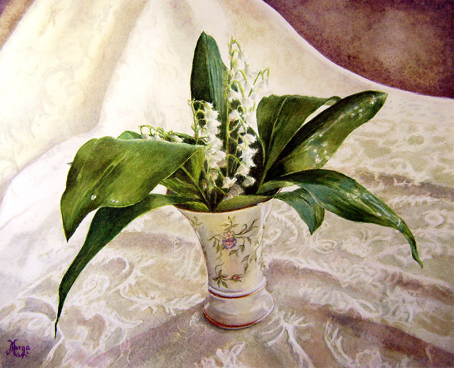 Flower Painting - Lily of the Valley by Maria Varga-Hansen