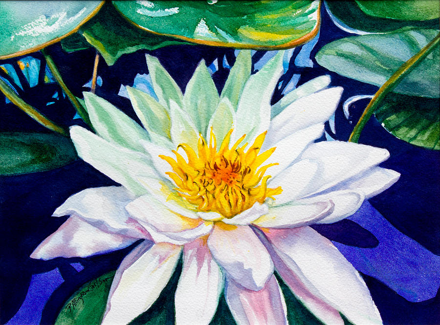 Lily On The Water Painting By Patricia Allingham Carlson