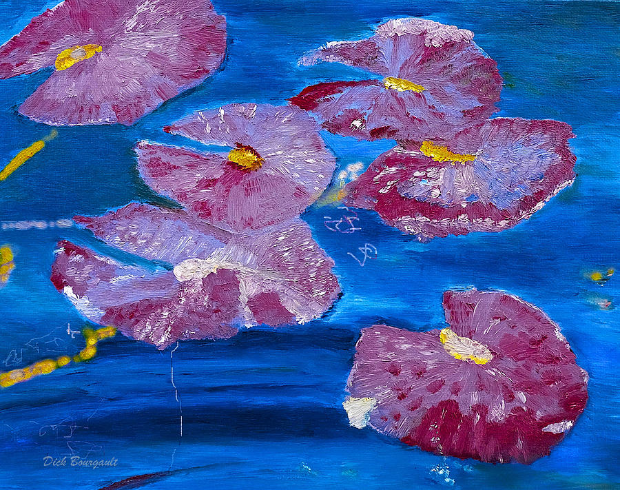 Lily Pads Painting by Dick Bourgault
