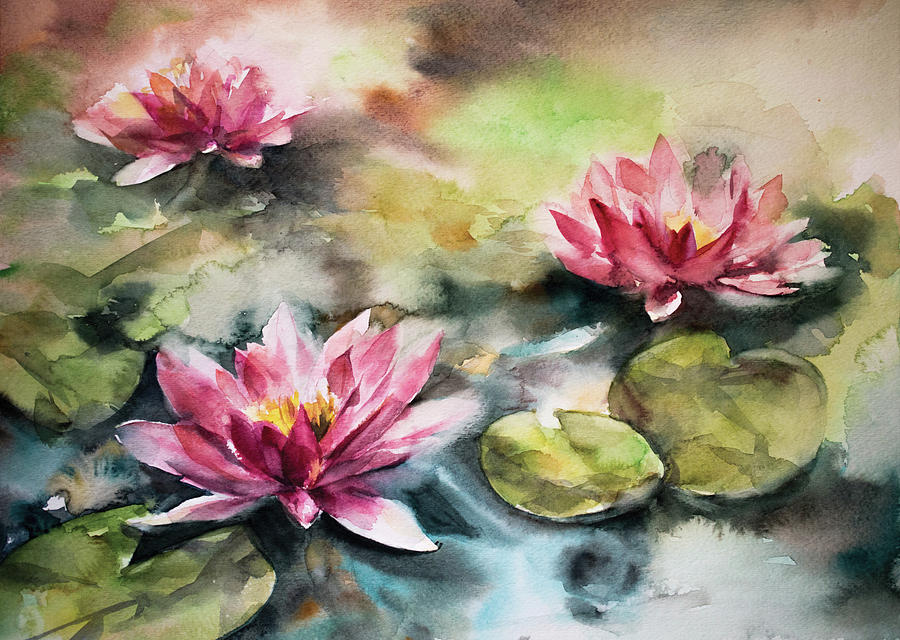 Lily Pads Painting By Sophia Rodionov Fine Art America