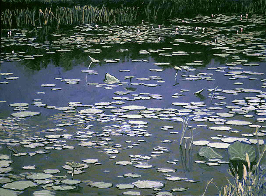 Lily Pond Landing Painting by David Zimmerman