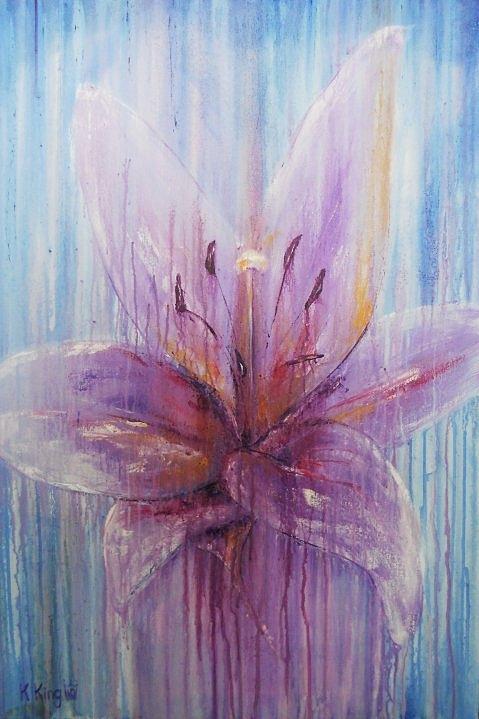 Lily Rain Painting by Karen King - Fine Art America