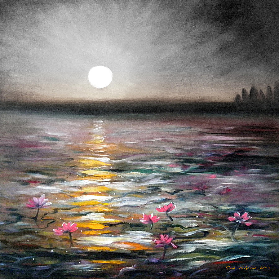 Lily Sunset 2 Painting by Gina De Gorna
