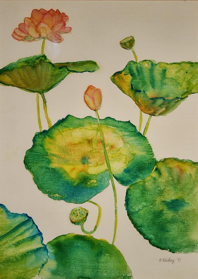 Lilypads 1 Painting by Helen Hickey Lilypads 1 Painting by Helen Hickey