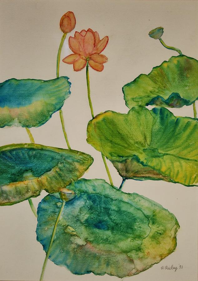 Lilypads 2 Painting by Helen Hickey Lilypads 2 Painting by Helen Hickey
