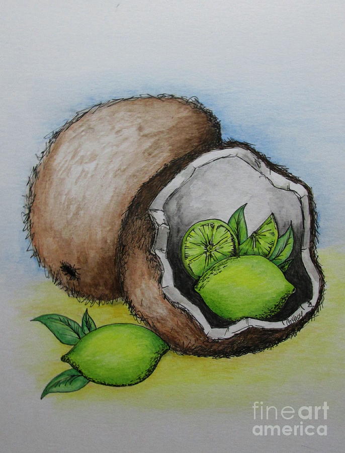 Lime In The Coconut Painting by Catherine Howley