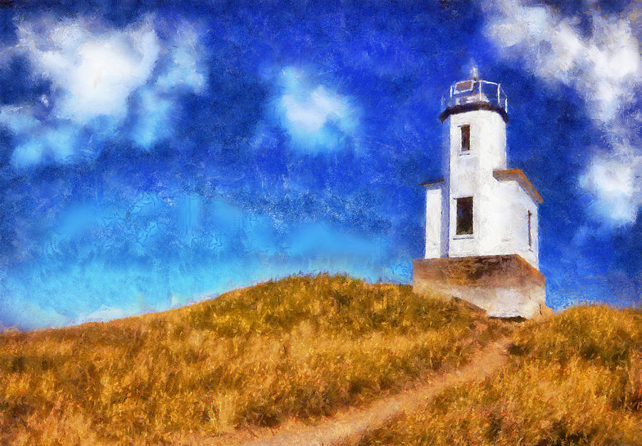 Lime Kiln Lighthouse Digital Art by Kaylee Mason