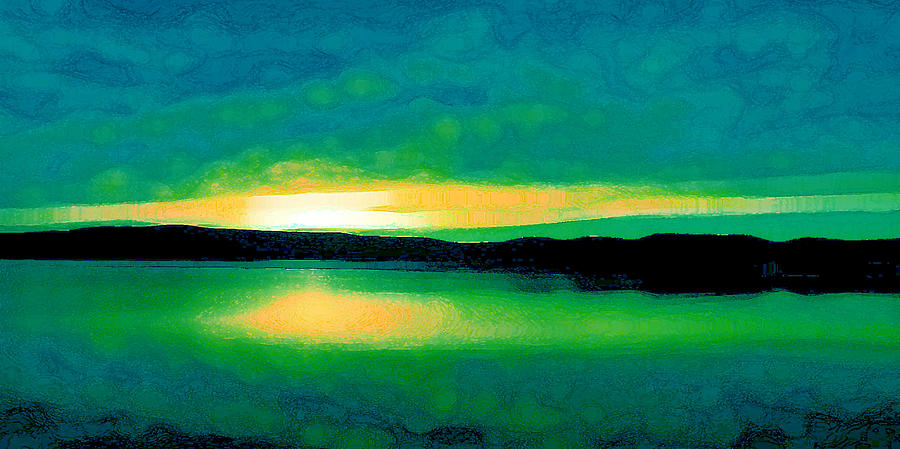 Lime Sunset Digital Art by David Hansen