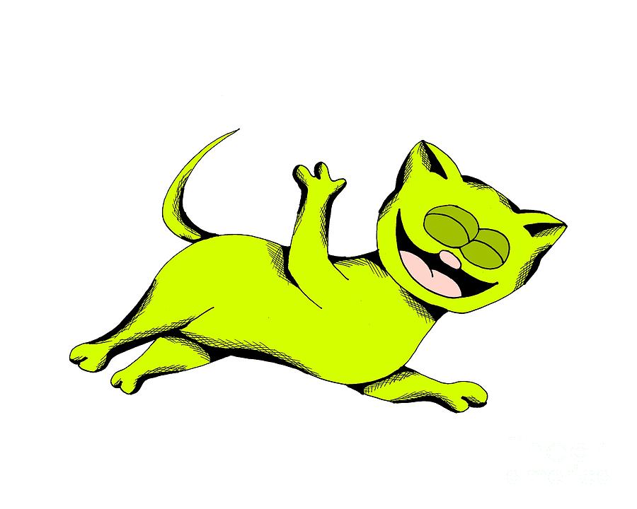 Limelight Cat Laughing Drawing by Pet Serrano