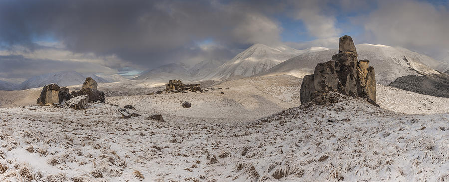 Limestone Boulders And Snow Photograph by Colin Monteath