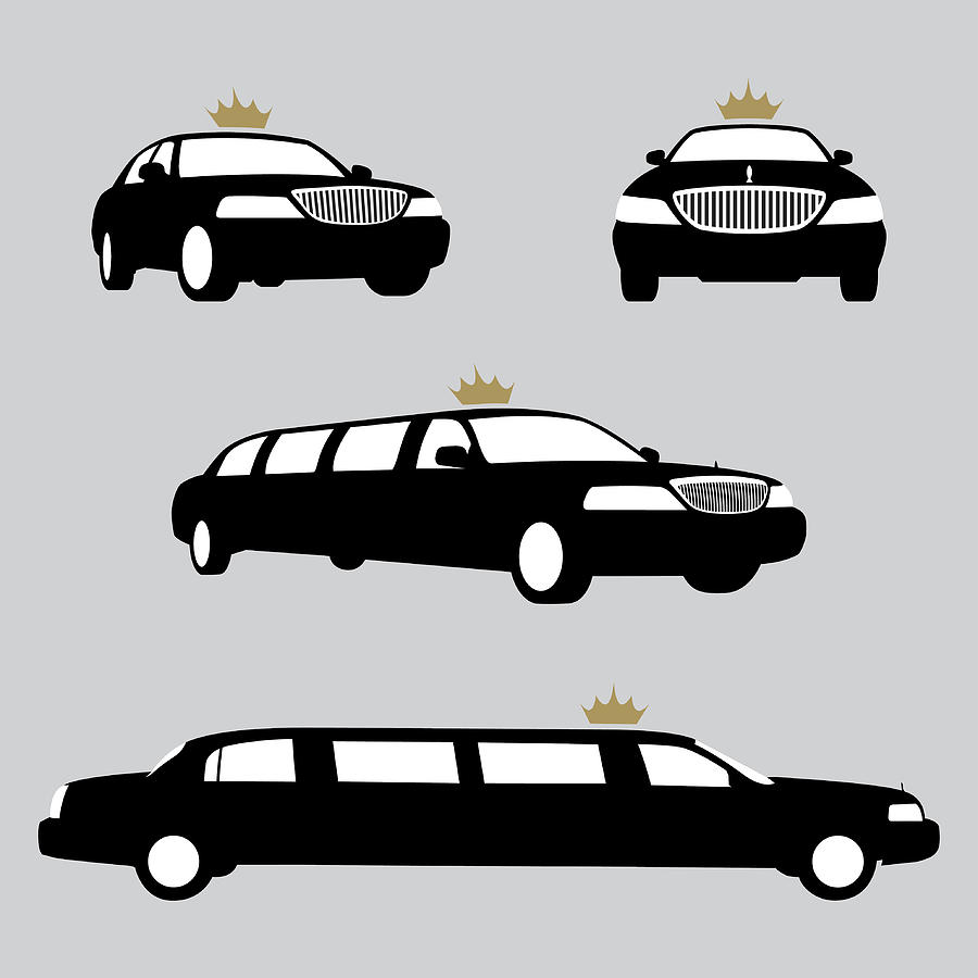 Limousines silhouettes collection. Vector Drawing by Et-artworks