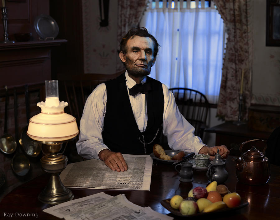 Lincoln at Breakfast 2 Digital Art by Ray Downing