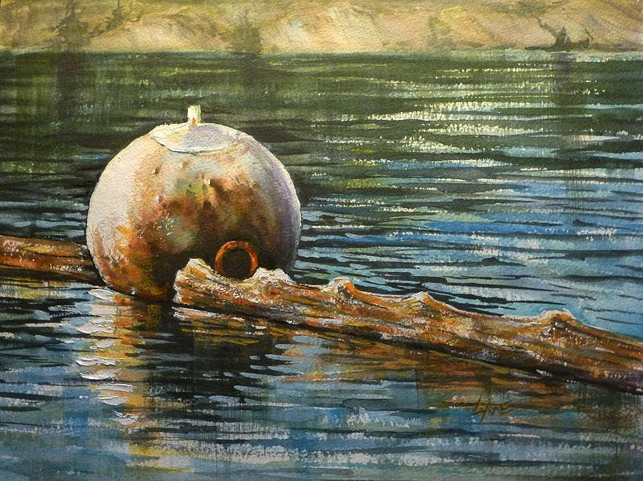 Lincoln Bouy Painting by Lynne Haines