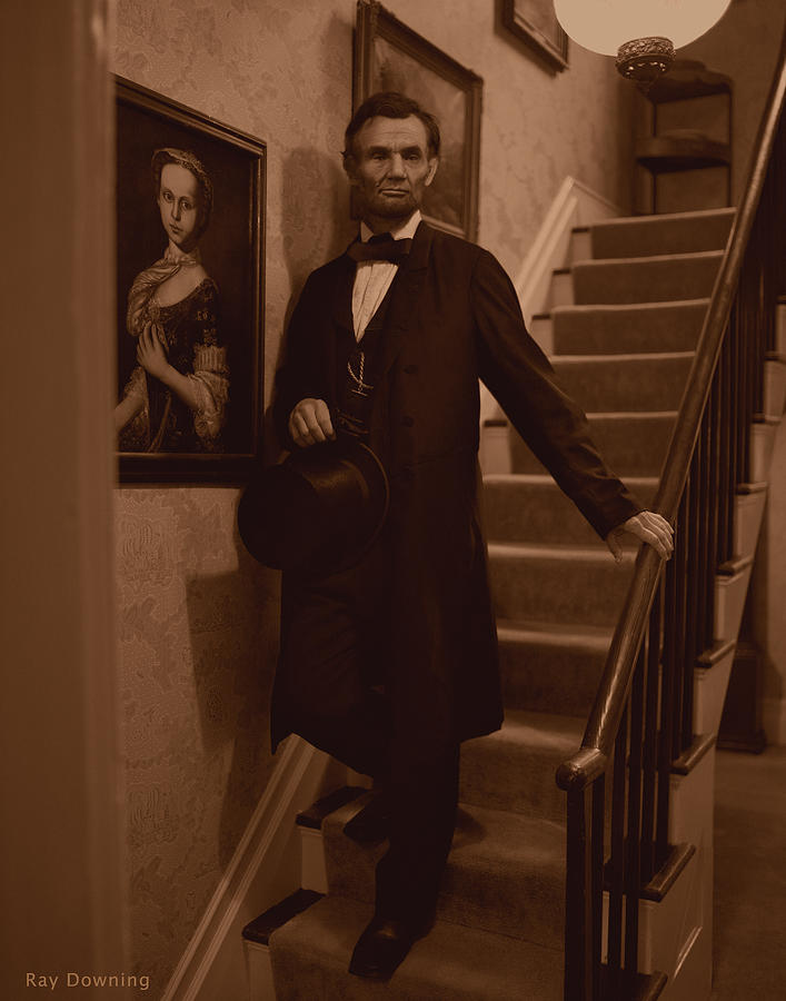 Abraham Lincoln Digital Art - Lincoln Descending Staircase by Ray Downing