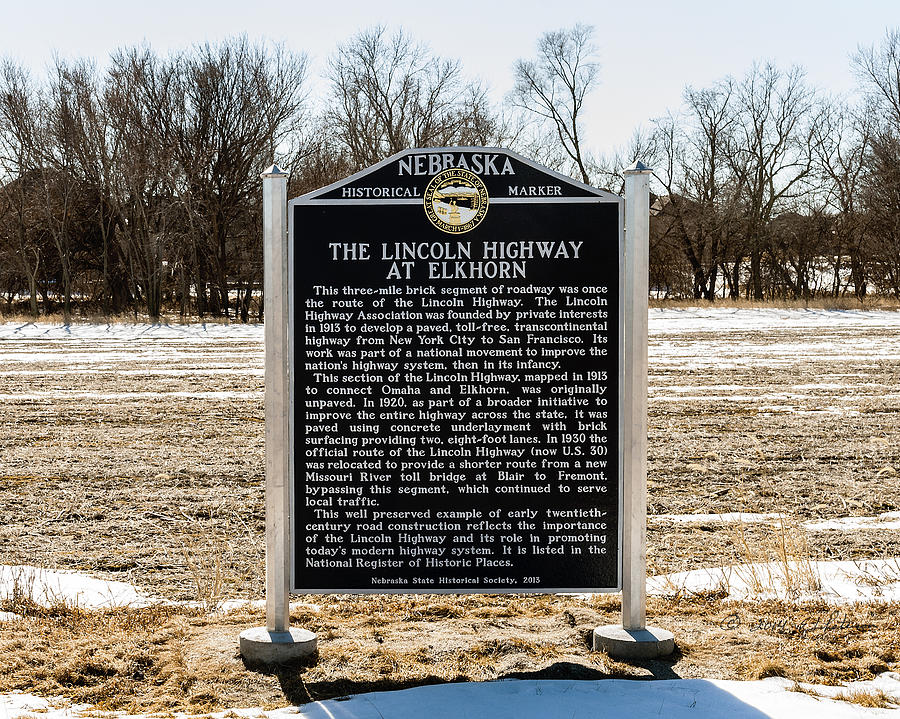 Lincoln Highway Historical Marker Elkhorn Photograph by Ed Peterson