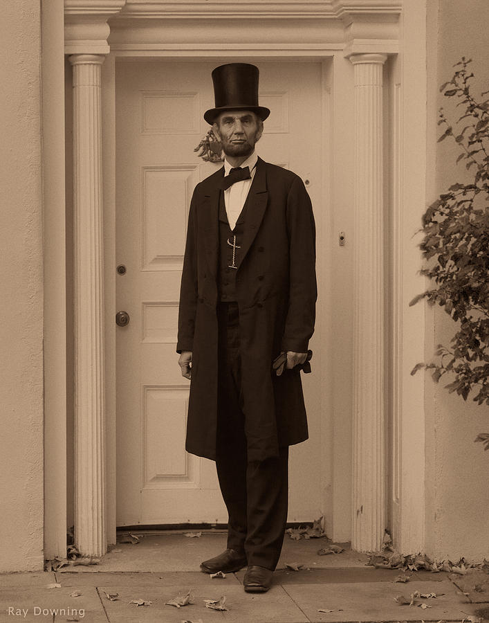 Abraham Lincoln Digital Art - Lincoln Leaving a Building by Ray Downing