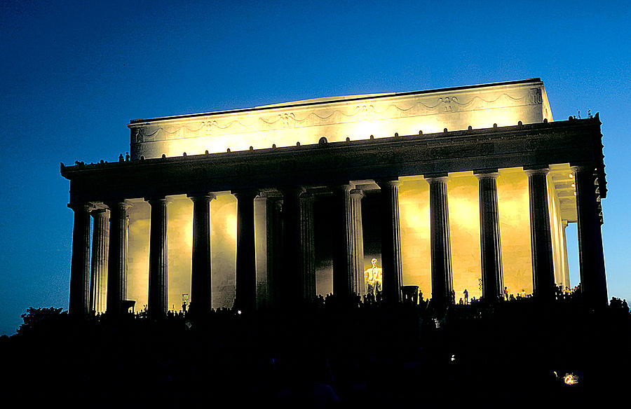 Abraham Lincoln Photograph - Lincoln Memorial at Night by Carl Purcell