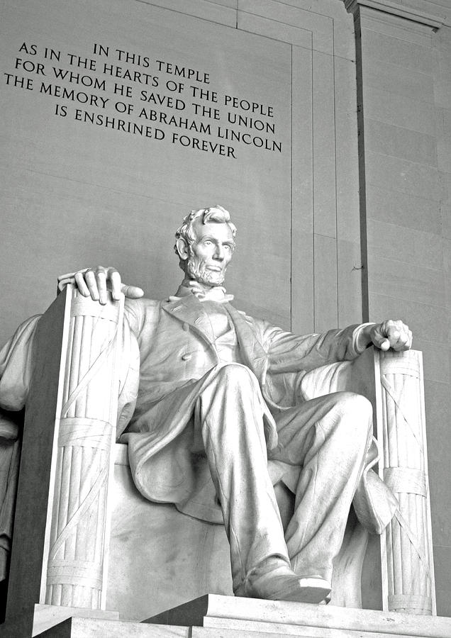 Lincoln Memorial Black and White Photograph by Barbara McDevitt