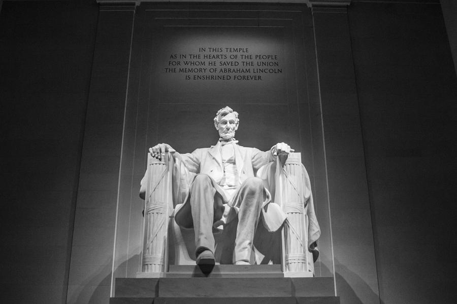 Lincoln Memorial in Black and White Photograph by John McGraw