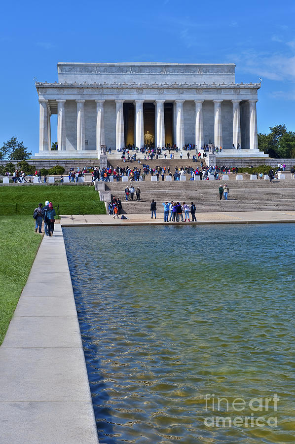 Lincoln Memorial reflecting Pond Washington DC Vertical Photograph by David Zanzinger