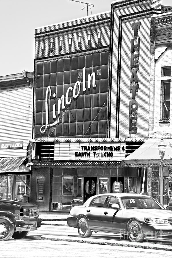 Lincoln Theatre Fayetteville Tennessee BW Photograph by Lesa Fine