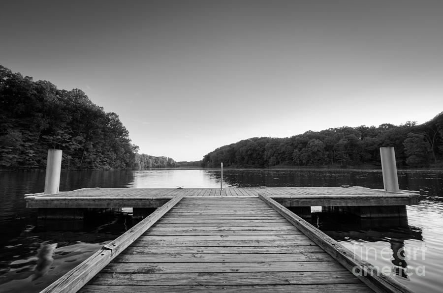 Lincoln Trail State Park Lake BW Photograph by Michael Ver Sprill