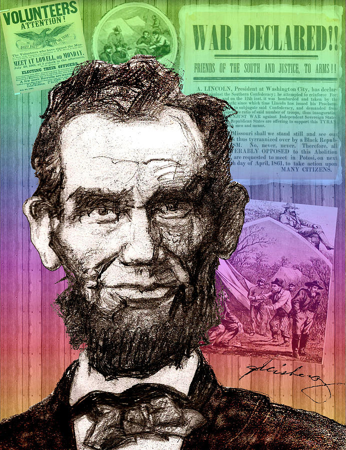 Lincolns Billboard of History Drawing by Craig A Christiansen