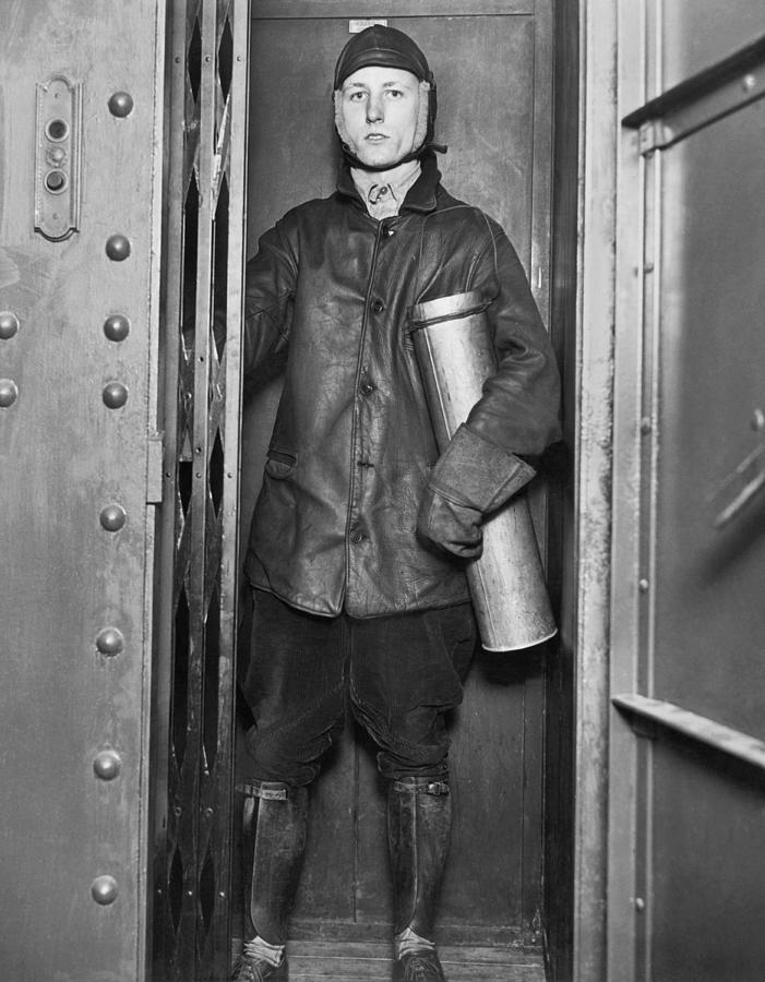 Lindbergh Beacon Caretaker Photograph by Underwood Archives