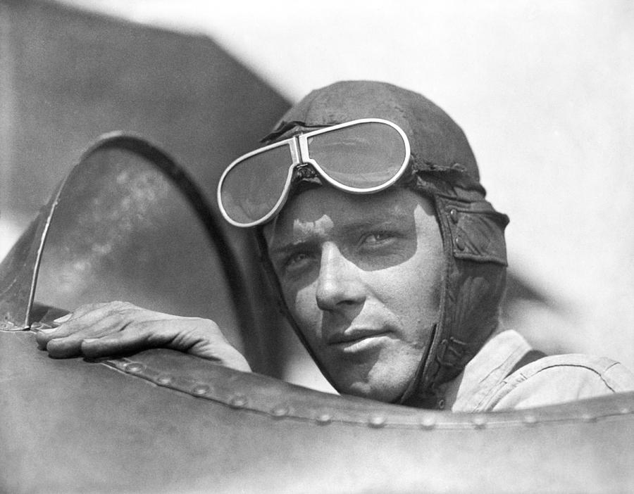 Lindbergh In Cockpit Photograph by Underwood Archives