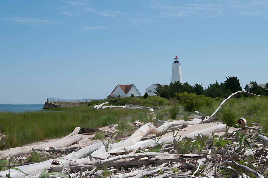 Lighthouse Photograph - Linde Point Lighthouse by Allan Van Gasbeck