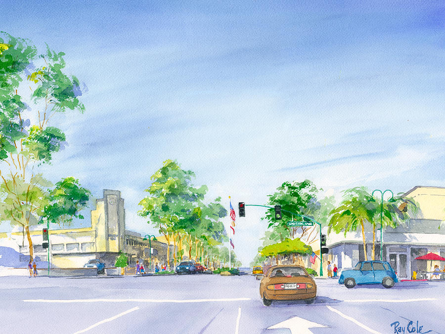 Palm Trees Painting - Linden at Carpinteria Avenue by Lynda Lang