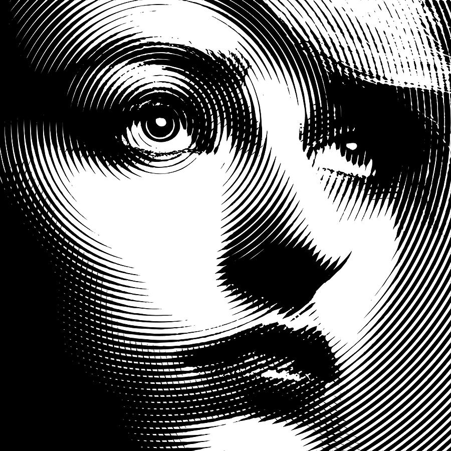 Line art Close up of a womans face Drawing by GeorgePeters