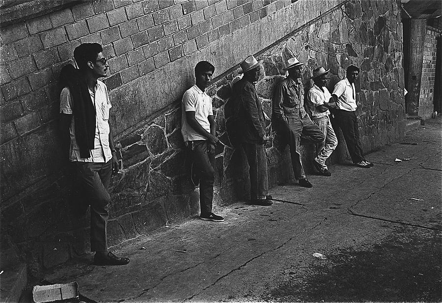 Line of men  market Guadalajara Jalisco Mexico 1970 Photograph by David Lee Guss