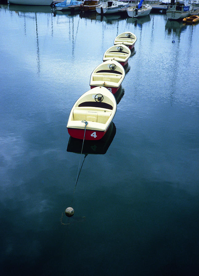 Line of Motor Boats in Harbour Photograph by Gordon James