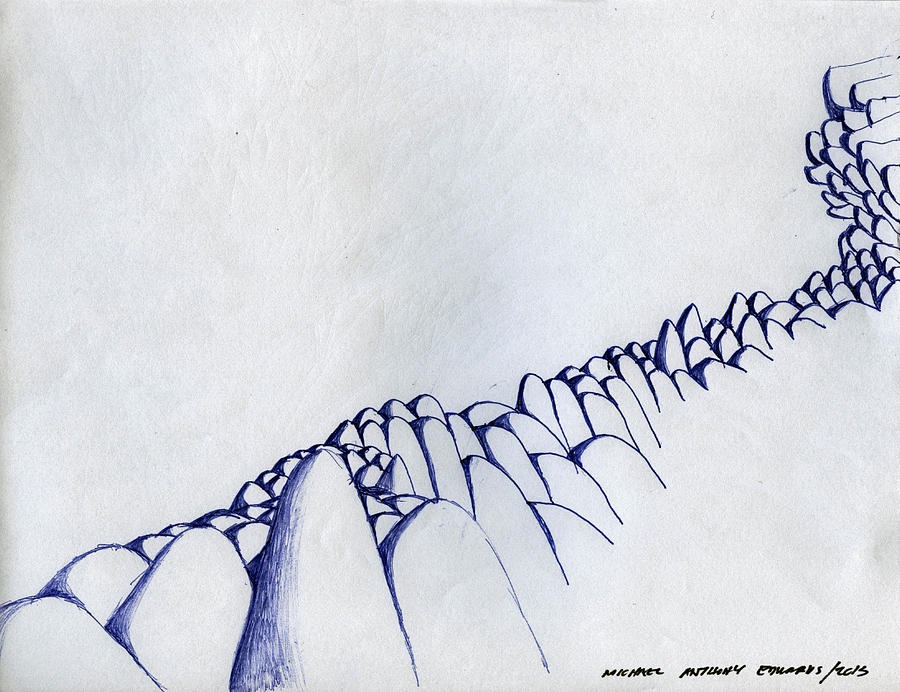 Line of Rocks Drawing by Michael Anthony Edwards