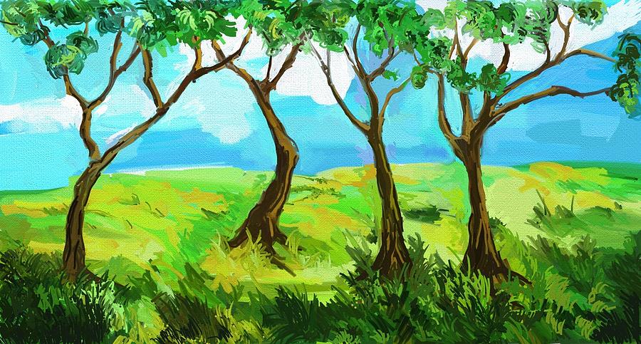 Vincent Van Gogh Painting - Line of Trees at Assisi Heights by Todd Van Buskirk