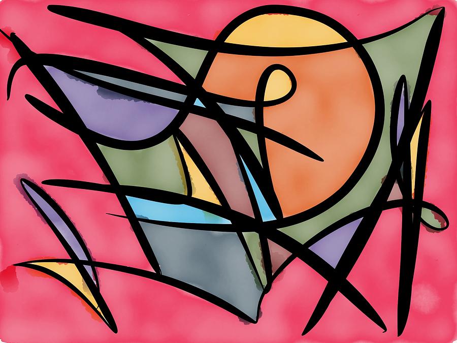 Abstract Digital Art - Lines and Colors January 6 2013 by Mark Bray
