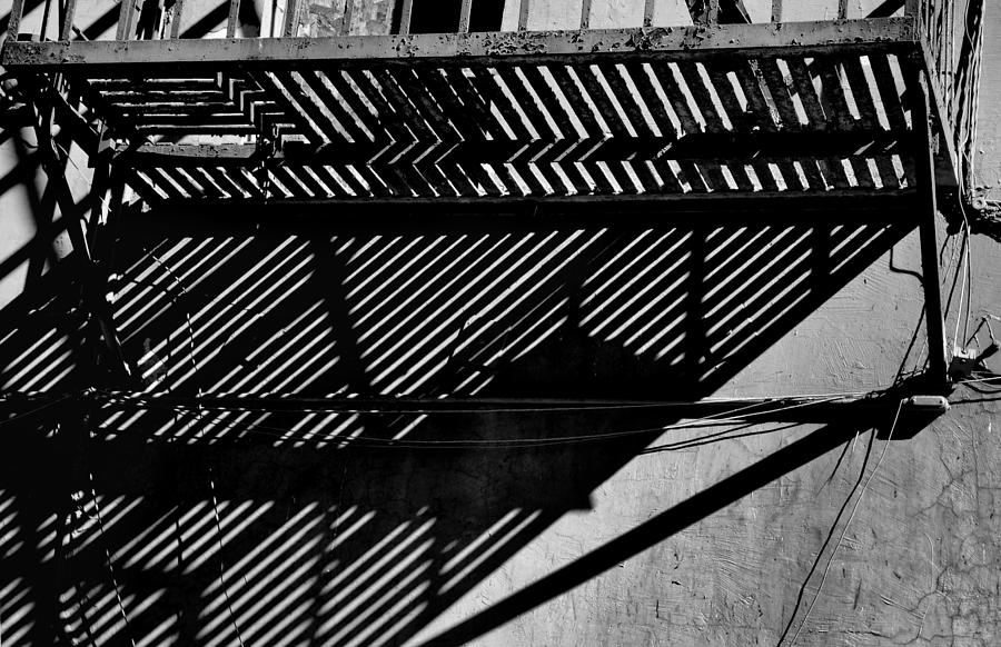 Lines and Shadows in Black and White Photograph by Nadalyn Larsen