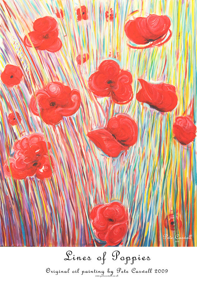 Lines Of Poppies Painting by Pete Caswell