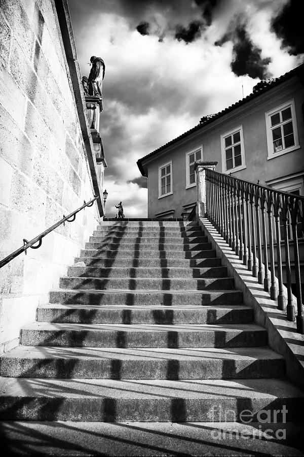 Lines on the Charles Bridge Stairs in Prague Photograph by John Rizzuto