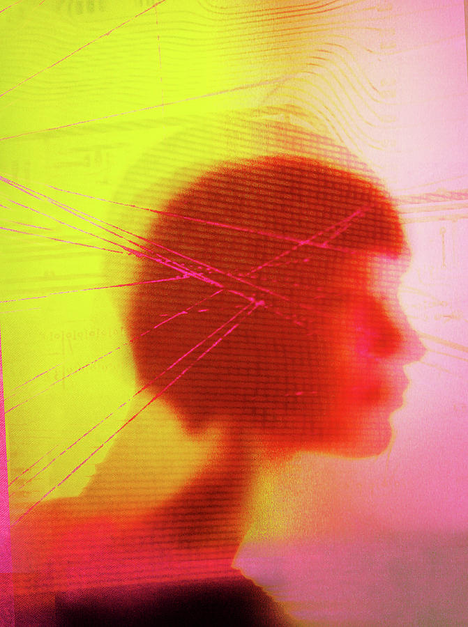 Lines Over Blurred Head Of Woman Photograph by Ikon Ikon Images