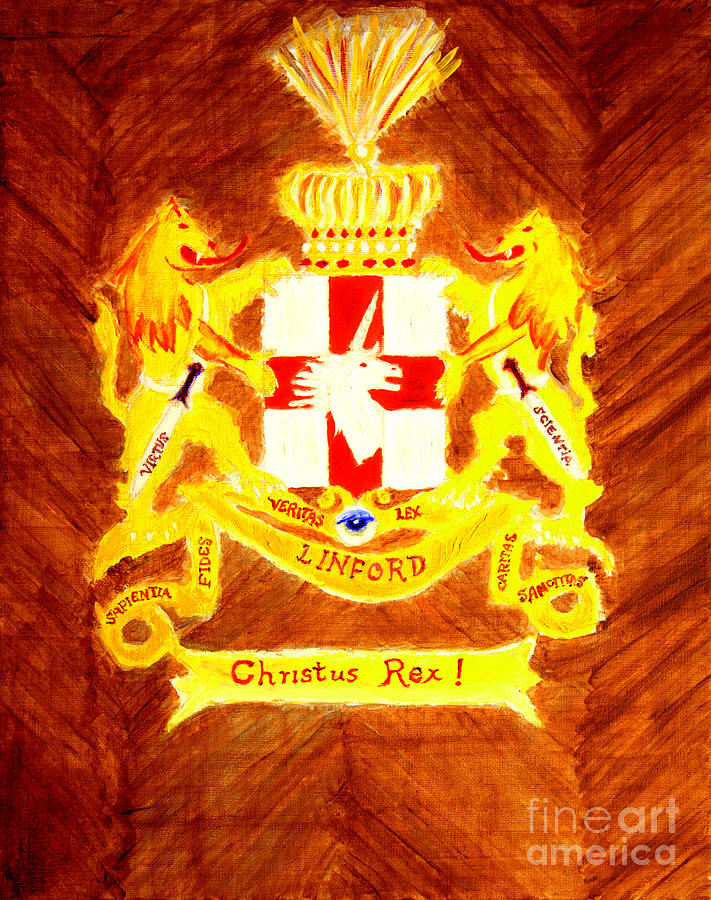 Linford Coat of Arms Honoring My Ancestors especially John and Maria Linford Painting by Richard W Linford