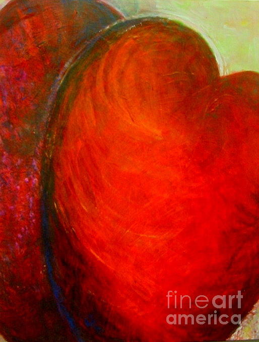 Linked hearts Painting by Barbara Leigh Art