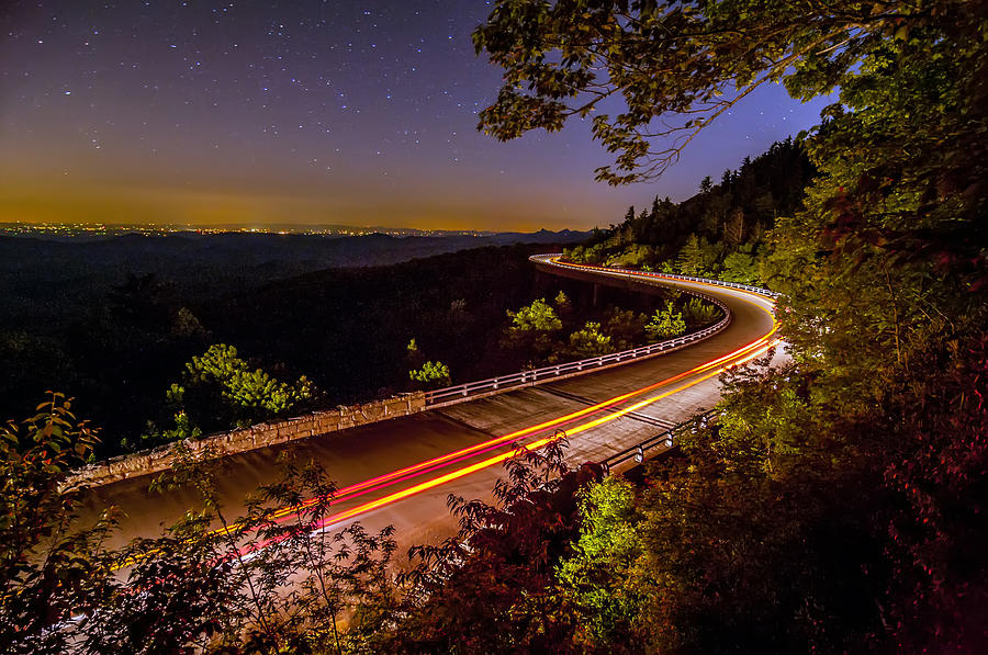 Linn Cove Viaduct At Night Photograph by Alex Grichenko