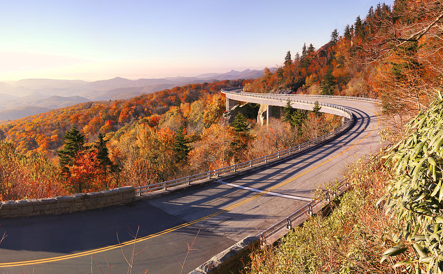 Linn Cove Viaduct on an Autumn Morning Photograph by Gregory Scott
