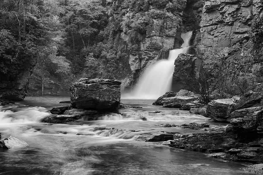 Linville Falls Black and White Photograph by Mark Steven Houser